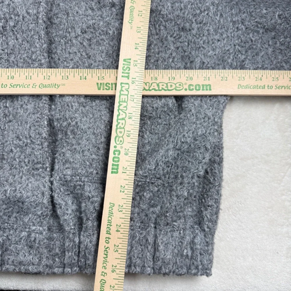 Zara Grey Textured Boucle Bomber Jacket Oversized Snap Front XS Minimalist